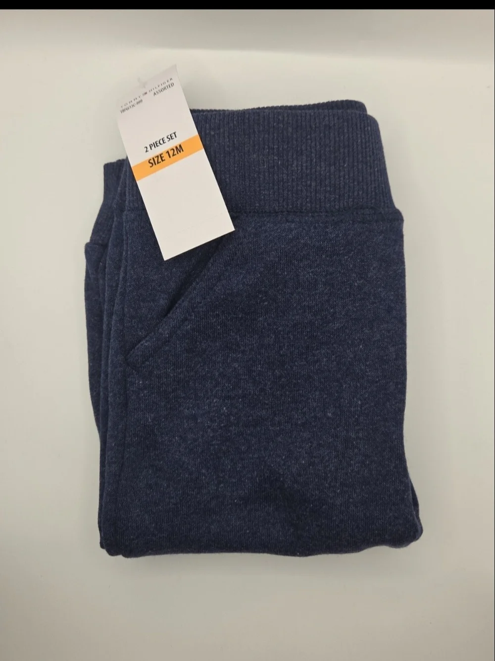 Tommy Hilfiger Boys Navy Hoodie with White 'TH' Logo and Red Branding